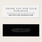 ミニマル白黒割引コードクーポン (正面&裏面)