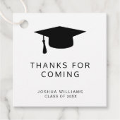 ミニマル白黒卒業キャップありがとう フェイバータグ (正面)