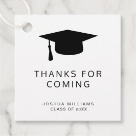 ミニマル白黒卒業キャップありがとう フェイバータグ