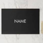 ミニマル白黒名前をカスタムする文字 エレガント ペーパーパッド (インサイチュ)