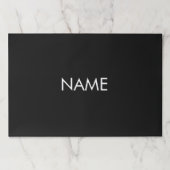 ミニマル白黒名前をカスタムする文字 エレガント ペーパーパッド (正面)