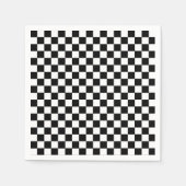ミニマル白黒市松模様にパターン スタンダードカクテルナプキン (正面)