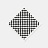 ミニマル白黒市松模様にパターン スタンダードカクテルナプキン (角)