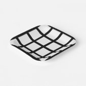 ミニマル白黒市松模様にパターン ペーパープレート (傾斜あり)