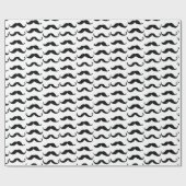 ミニマル白黒手描き口髭 ラッピングペーパー (フラット)