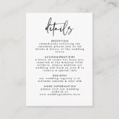 ミニマル白黒手書きスクリプ結婚ト エンクロージャーカード (正面)