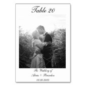 ミニマル白黒書道台本の写真 テーブルナンバー (裏面)