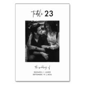 ミニマル白黒書道台本の写真 テーブルナンバー (裏面)