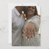 ミニマル白黒書道結婚写真 招待状 (裏面)