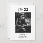 ミニマル白黒書道表番号カード 招待状 (裏面)