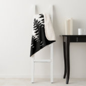 ミニマル白黒松のシルエット シェルパブランケット (インサイチュ)