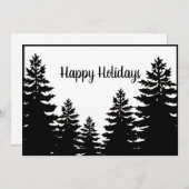 ミニマル白黒松のシルエット シーズンカード (正面/裏面)