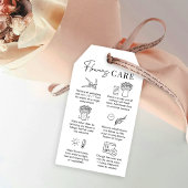 ミニマル白黒気に花花ガイつるラベル ギフトタグ