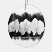 ミニマル白黒水の色オーキッ絵画ト セラミックオーナメント (左)