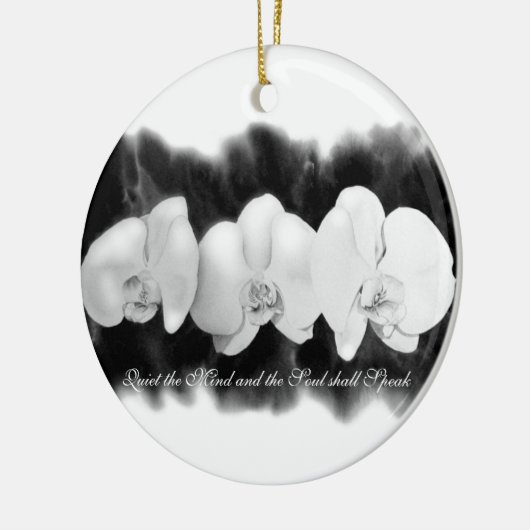 ミニマル白黒水の色オーキッ絵画ト セラミックオーナメント (左)