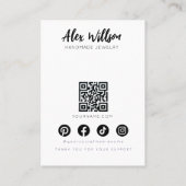 ミニマル白黒波形ヘアスケッチジュエリー 名刺 (裏面)