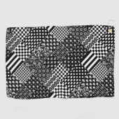 ミニマル白黒混合パターンスタイル ゴルフタオル (横)