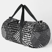 ミニマル白黒混合パターンスタイル ダッフルバッグ (右コーナー)