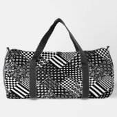ミニマル白黒混合パターンスタイル ダッフルバッグ (裏面)