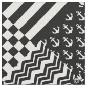 ミニマル白黒混合パターンスタイル ファブリック (クローズアップ)