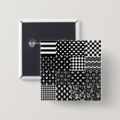 ミニマル白黒混合パターンスタイル 缶バッジ (正面&裏面)