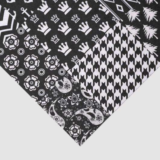 ミニマル白黒混合パターンスタイル 薄葉紙 (詳細)