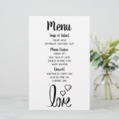 ミニマル白黒結婚のメニューブライダルシャワー (スタンド正面)