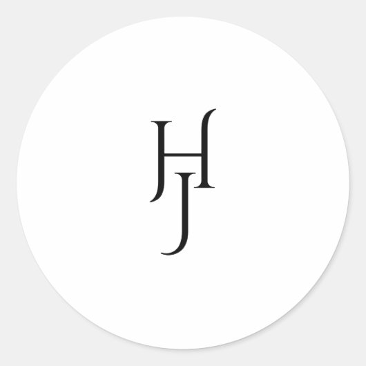 ミニマル白黒結婚のラウンドステッカー ラウンドシール (正面)