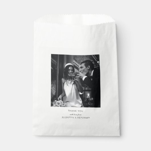 ミニマル白黒結婚アールデコの写真 フェイバーバッグ (正面)