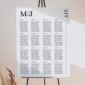 ミニマル白黒結婚シーティングチャートMADDY ポスター