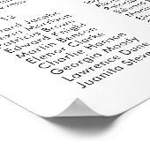 ミニマル白黒結婚シーティングチャートMADDY ポスター (角)