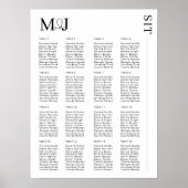 ミニマル白黒結婚シーティングチャートMADDY ポスター (正面)