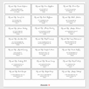 ミニマル白黒結婚ズゲスト住所 シール