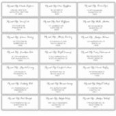 ミニマル白黒結婚ズゲスト住所 シール (正面)