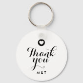 ミニマル白黒結婚ズサンキューモノグラム キーホルダー (正面)