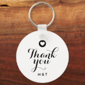 ミニマル白黒結婚ズサンキューモノグラム キーホルダー (正面)