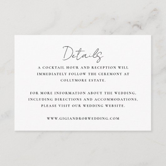 ミニマル白黒結婚ズ エンクロージャーカード (正面)