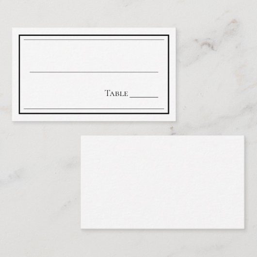 ミニマル白黒結婚ズ プレイスカード (正面/裏面)