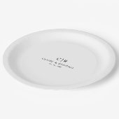 ミニマル白黒結婚ズ ペーパープレート (アングル)