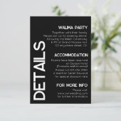 ミニマル白黒結婚タイポグラフィの詳細 エンクロージャーカード (スタンド正面)