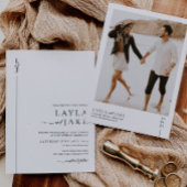 ミニマル白黒結婚フォト招待状LAYLA 招待状