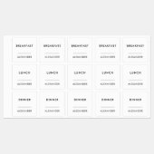 ミニマル白黒給食準備名 ラベル (シート)