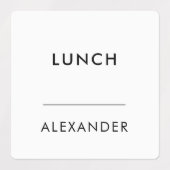 ミニマル白黒給食準備名 ラベル (デザイン2)