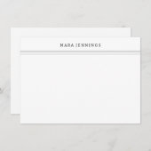 ミニマル白黒縁ど個人文房具 ノートカード (正面/裏面)