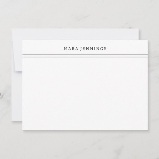 ミニマル白黒縁ど個人文房具 ノートカード (正面)