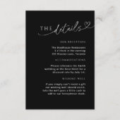 ミニマル白黒詳細カード(ハート付) エンクロージャーカード (正面)