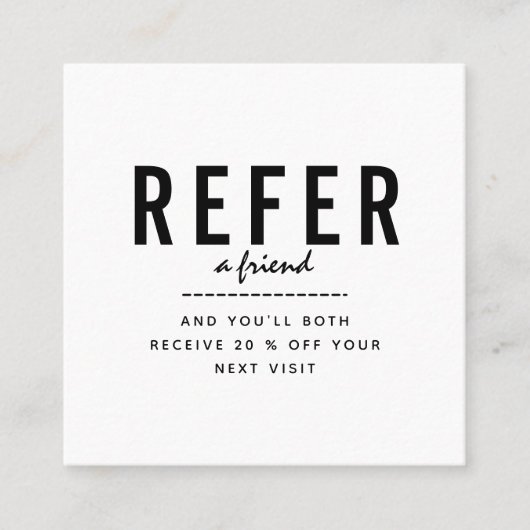 ミニマル白黒追加ロゴのプレーンなシンプルクリーン 紹介カード (正面)