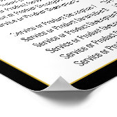 ミニマル白黒金ゴールドテンプレート価格表 ポスター (角)