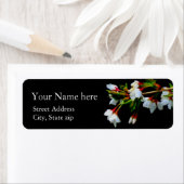 ミニマル白黒開花さくらんぼ咲 ラベル (インサイチュ)