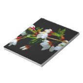 ミニマル白黒開花さくらんぼ花 ノートパッド (回転)